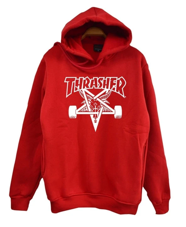 THRASHER Baskılı Sweatshirt  KIRMIZI 4XL
