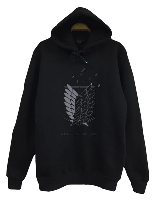 Attack on Titan Kapüşonlu Sweatshirt    SİYAH S