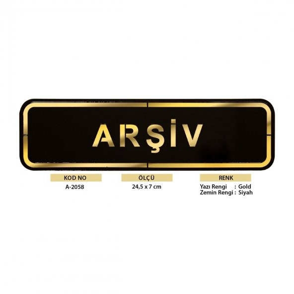 Abs Lüx Çift Katlı Yönlendirme Levhası Siyah-Altın Arşiv - 2