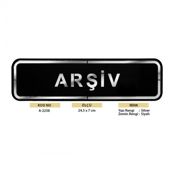 Abs Lüx Çift Katlı Yönlendirme Levhası Siyah-Gümüş Arşiv - 2