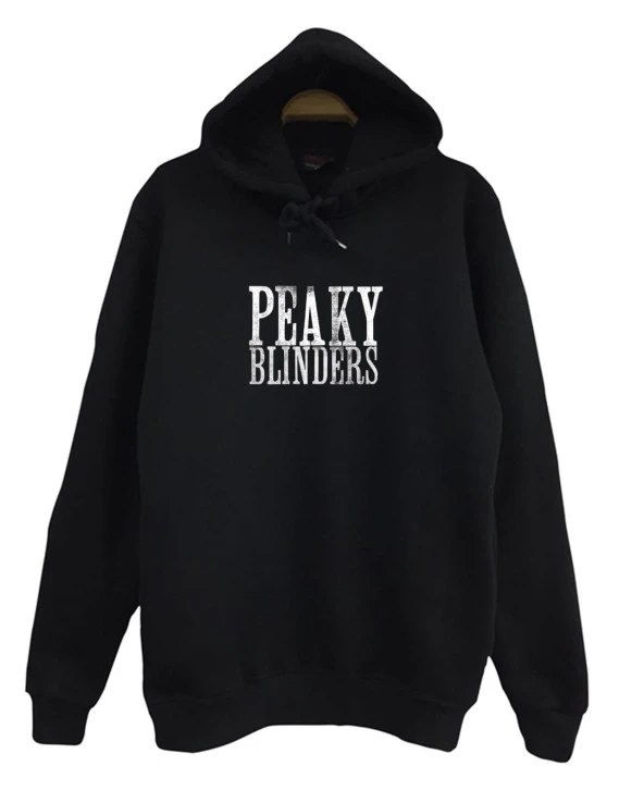 Peaky Blinders Baskılı Kapüşonlu Sweatshirt  Siyah 2XL