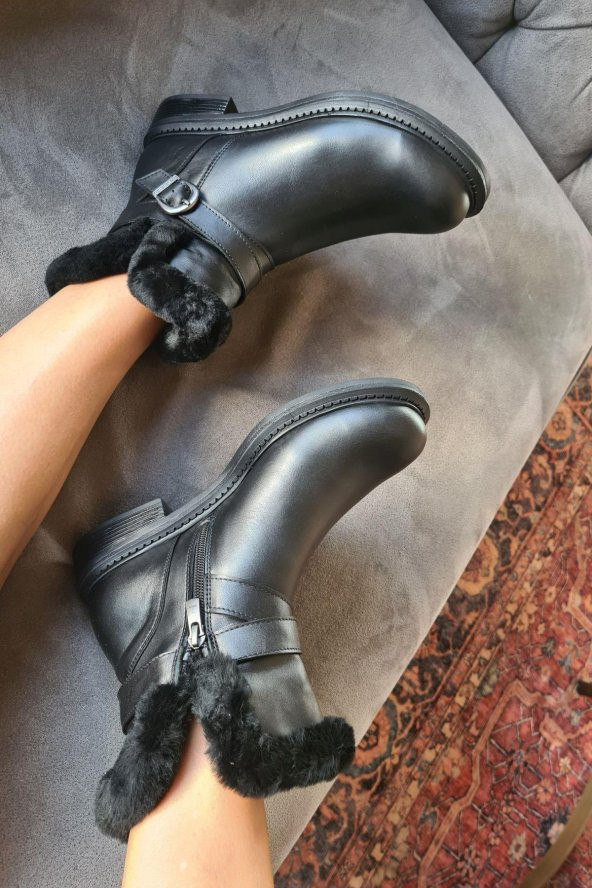 029 8093 Topukla Kadın Kürklü Bot - 5