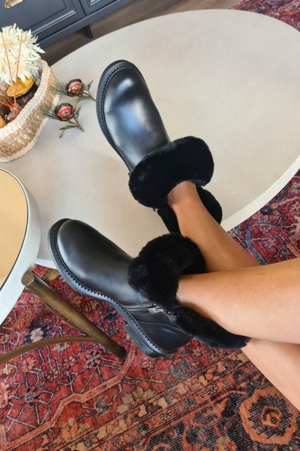 029 8093 Topukla Kadın Kürklü Bot - 6