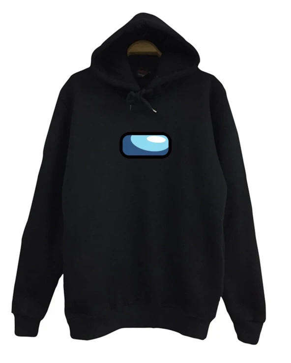 Among Us Oyun Baskılı Kapüşonlu Sweatshirt  SİYAH S