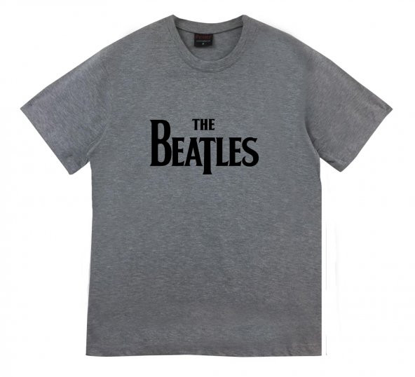 The Beatles Baskılı T-shirt    GRİ 3XL