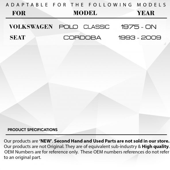 Volkswagen Polo Classic, Seat Cordoba için Bagaj Kilit Demiri - 9