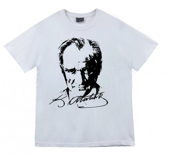 Gazi Mustafa Kemal Atatürk Baskılı T-shirt  BEYAZ S