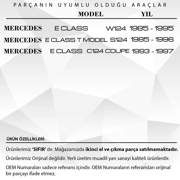 Mercedes  W124,S124,C124 için Sunroof Halatı - 2