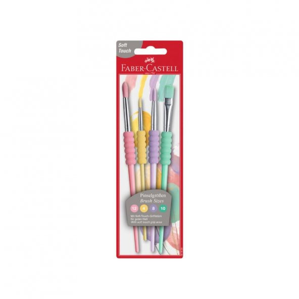 Fırça Seti 4lü Paket 4-8-10-12 Numara Faber Castell Fırça Seti 4lü Paket Pastel Seri