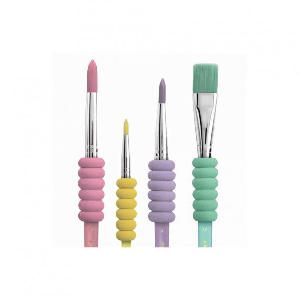 Fırça Seti 4lü Paket 4-8-10-12 Numara Faber Castell Fırça Seti 4lü Paket Pastel Seri - 2