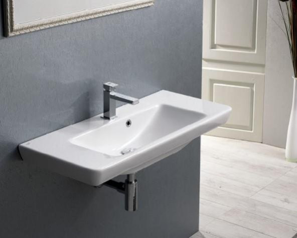 Turkuaz Cerastyle Porto Etajer Uyumlu Lavabo 85x38 cm - 4