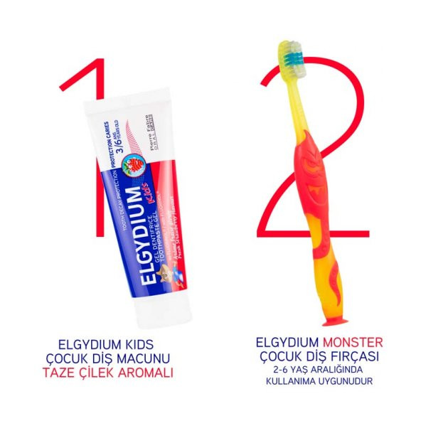 Elgydium Çilek Aromalı 2-6 Yaş Çocuk Diş Macunu 50 ml - 7