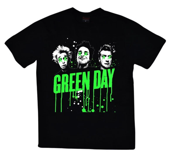 Green Day Baskılı T-shirt    SİYAH 3XL