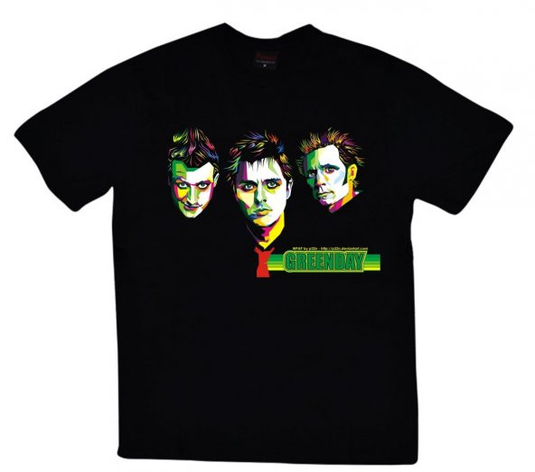 Green Day Baskılı T-shirt    SİYAH L
