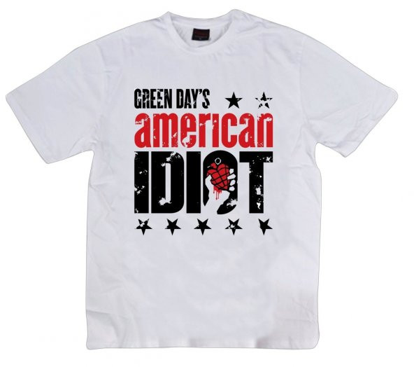 Green Day Baskılı T-shirt    BEYAZ 2XL