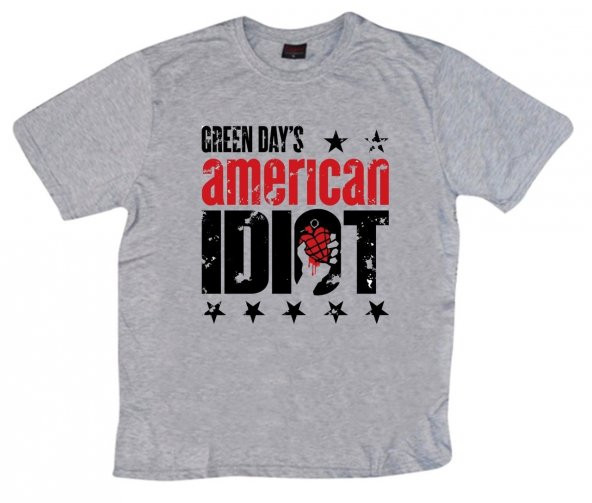 Green Day Baskılı T-shirt    GRİ 2XL
