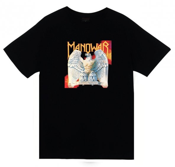 Manowar Baskılı T-Shirt    SİYAH XL