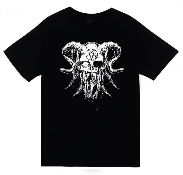 Pentagram Baskılı T-shirt    SİYAH 5XL