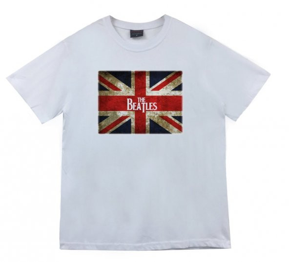 The Beatles Baskılı T-shirt    BEYAZ 5XL