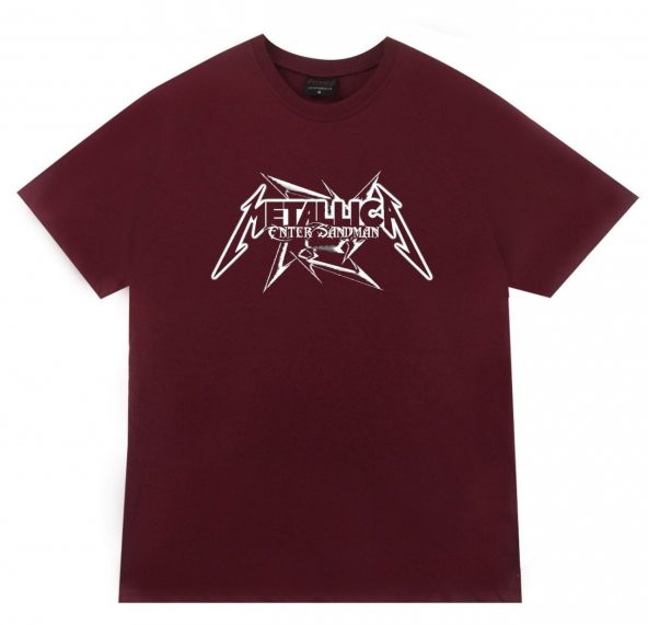 Metallica Baskılı T-shirt    BORDO 3XL