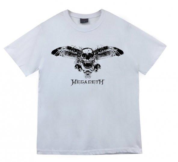 Megadeth Baskılı T-shirt    BEYAZ L