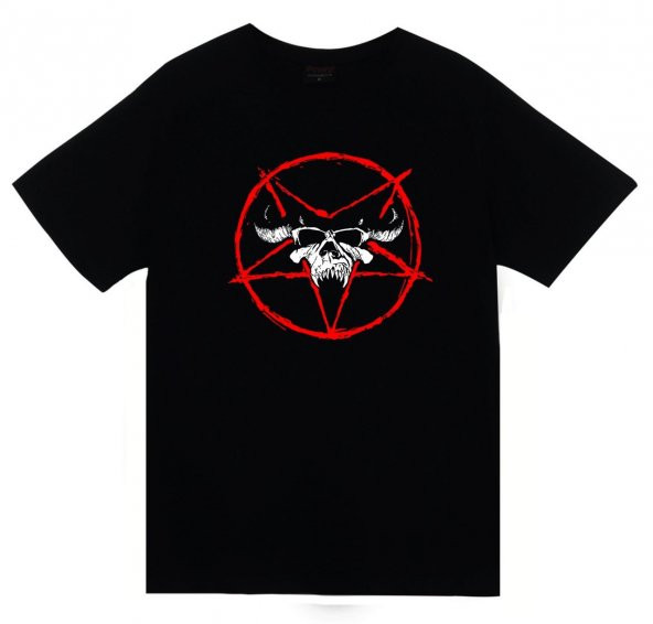 Pentagram Baskılı T-shirt    SİYAH L