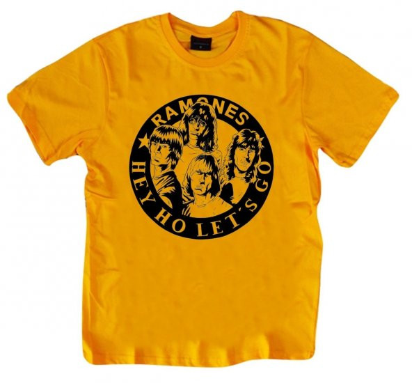 Ramones Baskılı T-shirt    SARI 3XL
