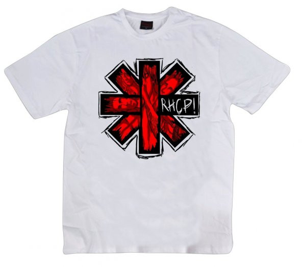 Red Hot Chili Peppers Baskılı T-shirt    BEYAZ XL