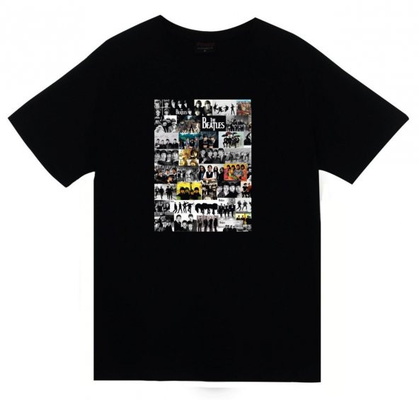 The Beatles Baskılı T-shirt    SİYAH XS
