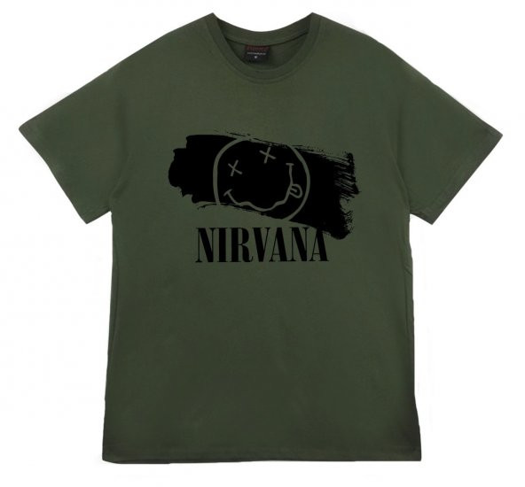 Nirvana Baskılı T-shirt    HAKİ S