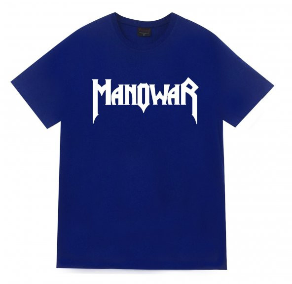 Manowar Baskılı T-shirt    SAKS MAVİSİ XL