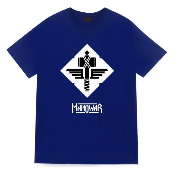 Manowar Baskılı T-shirt    SAKS MAVİSİ XS