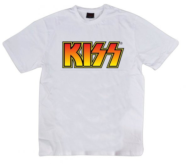 Kiss Baskılı T-shirt    BEYAZ 3XL