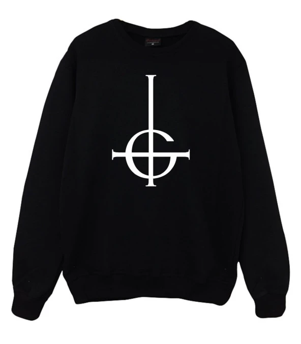 Ghost Baskılı Sweatshirt  SİYAH S