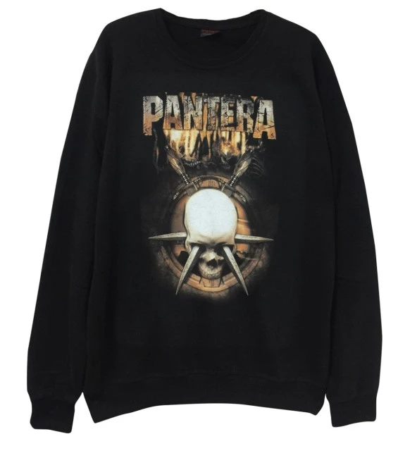 PANTERA Baskılı Sweatshirt  SİYAH S