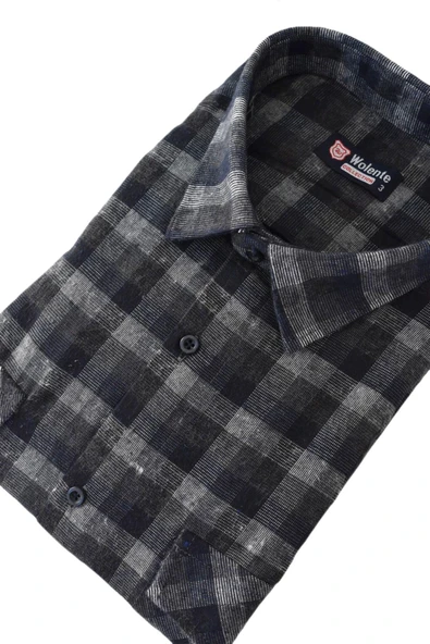 Erkek Kışlık Çift Cep Kapaklı Gömlek BGL-ST02334 - Resim 12