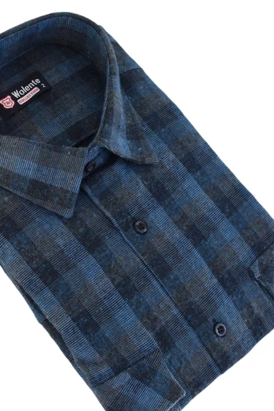 Erkek Kışlık Çift Cep Kapaklı Gömlek BGL-ST02334 - Resim 11