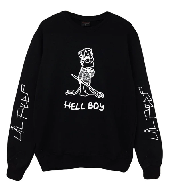LIL PEEP Baskılı Sweatshirt  SİYAH 2XL