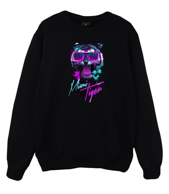 Kaplan Baskılı Sweatshirt  SİYAH 5XL