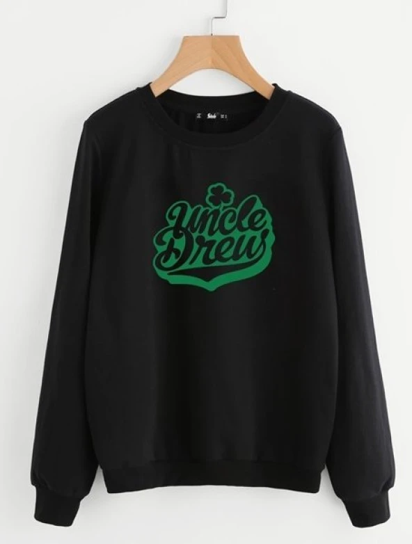 UNCLE DREW KYRIE IRVING Baskılı Sweatshirt  SİYAH M - 1