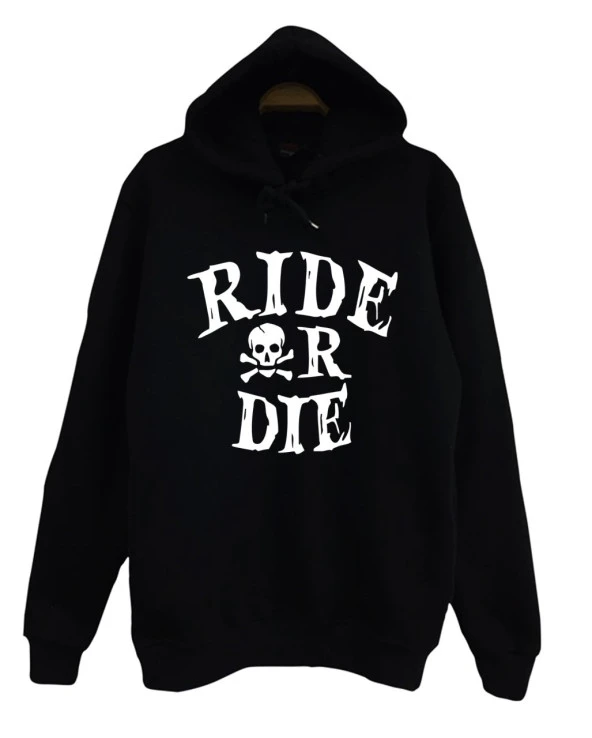 Ride Or Die Baskılı Sweatshirt  SİYAH L