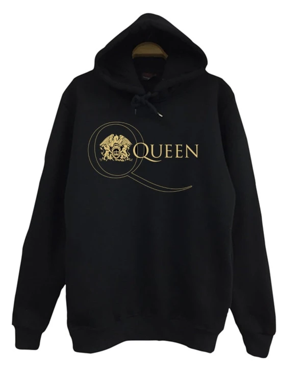 Queen Baskılı Sweatshirt  SİYAH 4XL