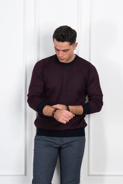 WOOLEN WORLD KUŞ GÖZÜ SIFIR YAKA REGULAR FİT ERKEK KAZAK - 7