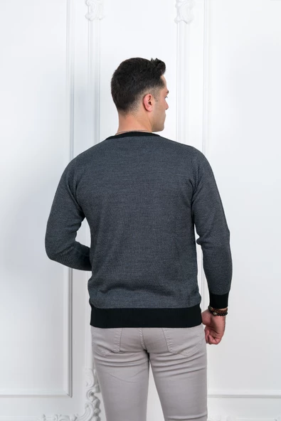 WOOLEN WORLD KUŞ GÖZÜ SIFIR YAKA REGULAR FİT ERKEK KAZAK - 3