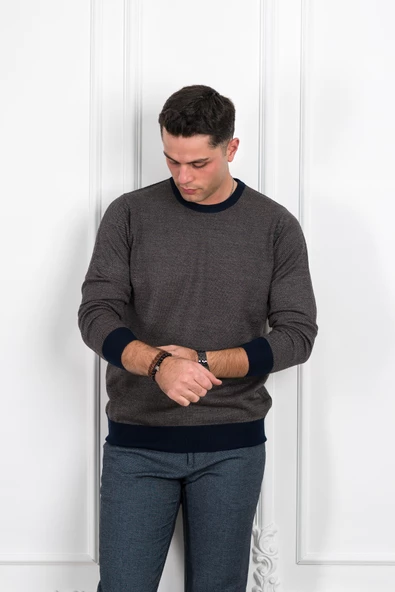 WOOLEN WORLD KUŞ GÖZÜ SIFIR YAKA REGULAR FİT ERKEK KAZAK - 11