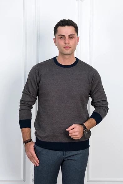 WOOLEN WORLD KUŞ GÖZÜ SIFIR YAKA REGULAR FİT ERKEK KAZAK - 9