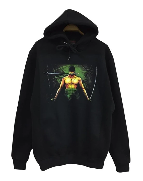 ONE PIECE Baskılı Sweatshirt  SİYAH 5XL