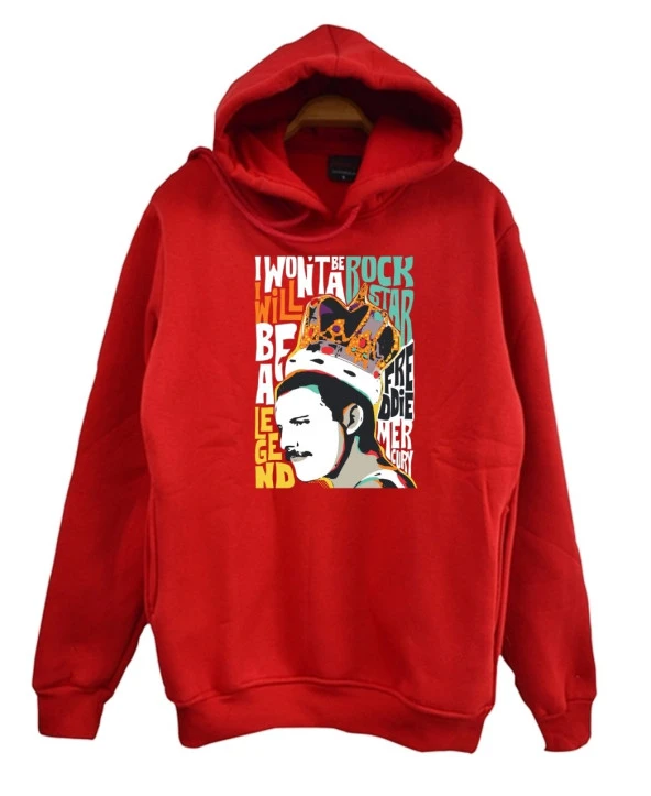 Queen Baskılı Sweatshirt  KIRMIZI 5XL