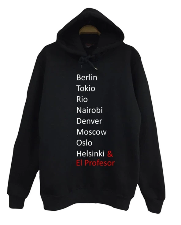 La Casa De Papel Baskılı Sweatshirt  SİYAH XL