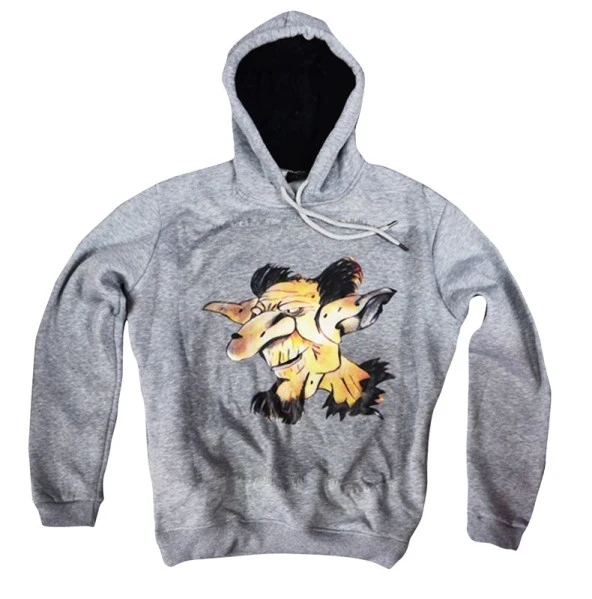 KURU KAFA Baskılı Sweatshirt  GRİ S